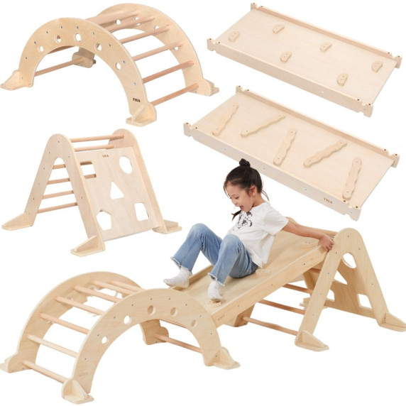 Viga Home Playground 3 in 1: Pikler Triangle, Rocker and Slide