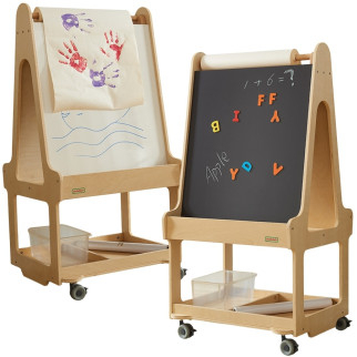 MASTERKIDZ Double-Sided Dry Erase Board 3-in-1 Easel on Wheels MASTERKIDZ Double-Sided Dry Erase Board 3-in-1 Easel on Wheels