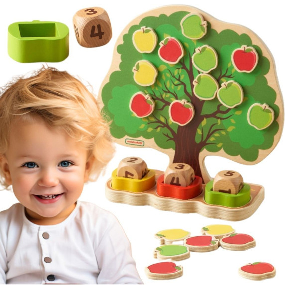 MASTERKIDZ Wooden Apple Tree - Learning to Count