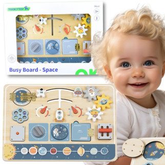 TOOKY TOY Trä Montessori-utbildningsbräda - Astronaut Rymdskepp