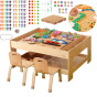 MASTERKIDZ Wooden Educational Table + STEM WALL ACCESSORIES + 563 Blocks