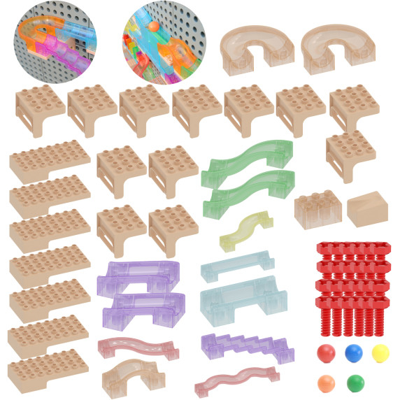 MASTERKIDZ Construction Set Ball Track for STEM Board 63 pcs.