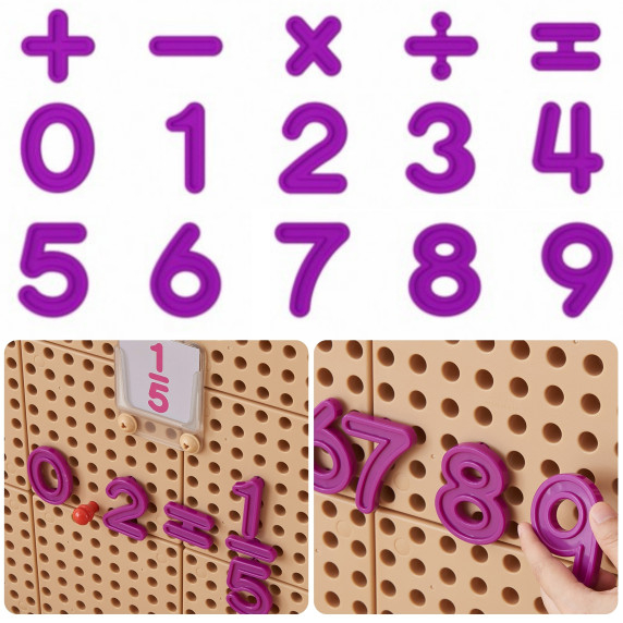 MASTERKIDZ Set of Numbers and Symbols for Learning Counting and Mathematics for STEM Wall Panels 82 pcs.