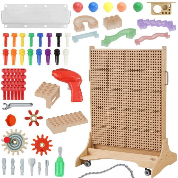MASTERKIDZ Freestanding STEM Creative Learning Board 125 x 86 + Accessories Set