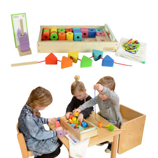 MASTERKIDZ Large Wooden Montessori Lace Threader