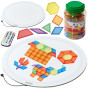 MASTERKIDZ Round LED Light Panel Colorful + Montessori Mosaic Blocks 140 pcs.