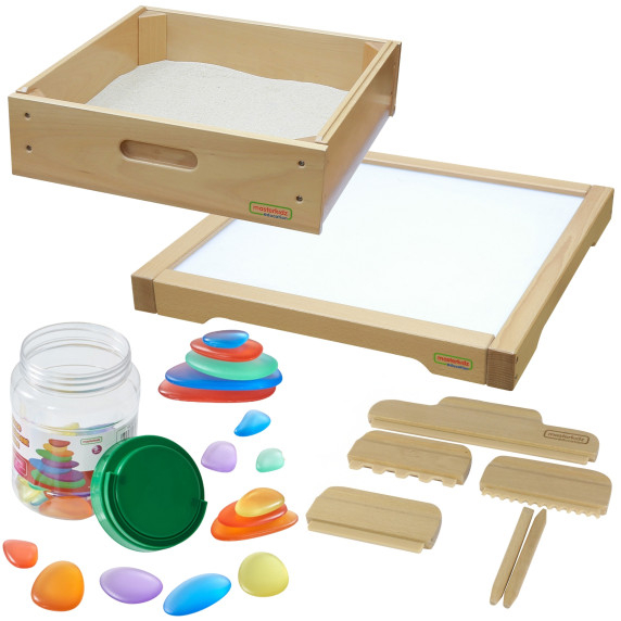 MASTERKIDZ Sensory Frame - LED Panel + Sand Play Accessories Set