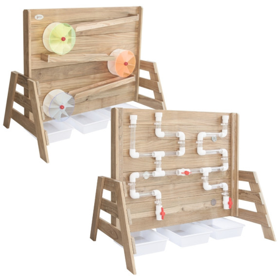 CLASSIC WORLD EDU Wooden Water Play Wall with Mills