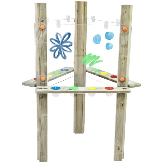 CLASSIC WORLD EDU Transparent Acrylic Board Easel XXL Art Center 3 in 1