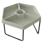 MASTERKIDZ Hexagonal Sand and Water Play Table with 3 Compartments and Adjustable Height