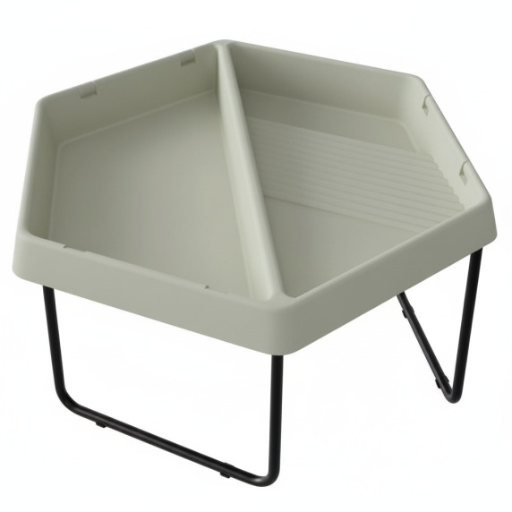 MASTERKIDZ Hexagonal Sand and Water Play Table with 2 Compartments and Adjustable Height