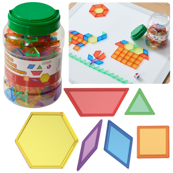 MASTERKIDZ Montessori Tangram Mosaic Blocks Set 140 pcs.