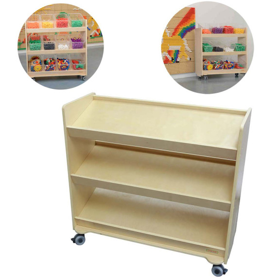 MASTERKIDZ Shelf on Wheels - 3 Shelves for STEM Board Accessories 800H x 800L