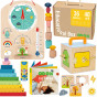 Tooky Toy Educational Montessori Box Puzzle Abacus Weather Board 6 in 1 for ages 3+