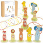 TOOKY TOY Throw at the Target Wooden Skill Game Hoops 15 pcs.