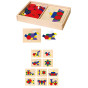 VIGA Wooden Geometric Mosaic Dienes Blocks Montessori Logical Puzzle 148 pieces