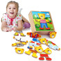 VIGA Wooden Puzzle Educational Puzzle Dress Up the Teddy Bear Boy