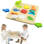 MASTERKIDZ Wooden Shape Sorter Colorful Animals Montessori
