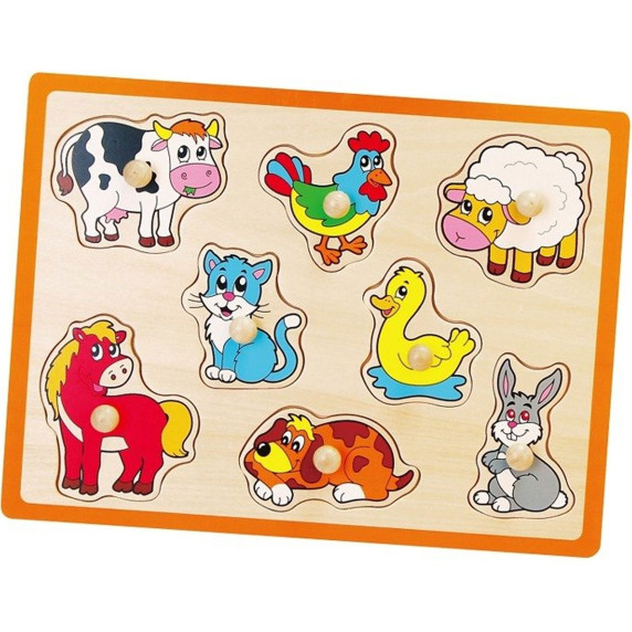VIGA Wooden Puzzle Farm Animals Jigsaw Puzzle