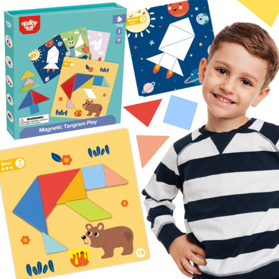 TOOKY TOY Tangram Puzzle Puzzle for Children Learning Shapes Figures Shapes 18 pcs.