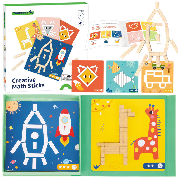 TOOKY TOY Puzzle Logic Game Puzzles Magnetic Blocks for Children 49 pcs.