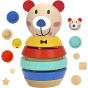 TOOKY TOY Wooden Puzzle Pyramid Shapes Teddy Bear 11 pcs.