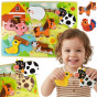 TOOKY TOY Wooden Montessori Puzzle Animals Farm Match Shapes