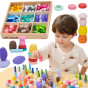 VIGA Wooden Educational Blocks Montesori Puzzle 141 pcs.