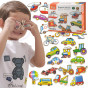 VIGA Wooden Vehicle Magnets Set