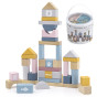 VIGA PolarB Set of wooden blocks in a bucket - 60 pieces