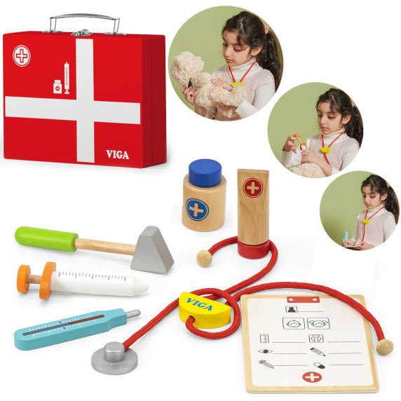 VIGA Wooden Little Doctor's Set in a Suitcase