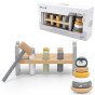 VIGA PolarB Set Wooden Pyramid + Penguin Hammer Punch Montessori