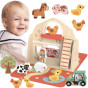 TOOKY TOY Wooden Folding Farm in a Suitcase with Animals