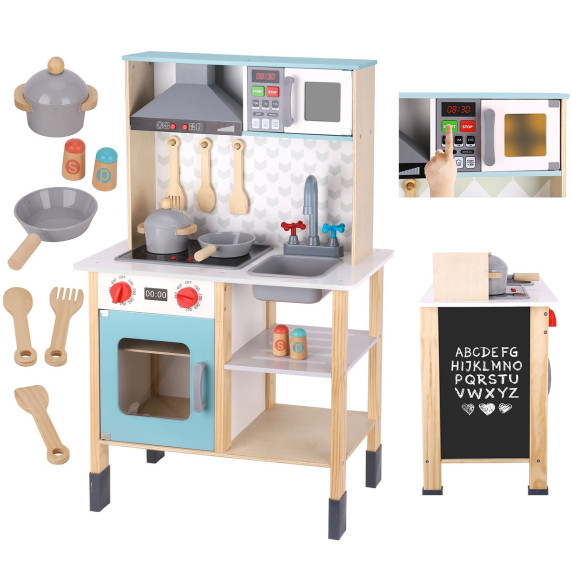 TOOKY TOY Large Wooden Kitchen for Children 10 pieces FSC