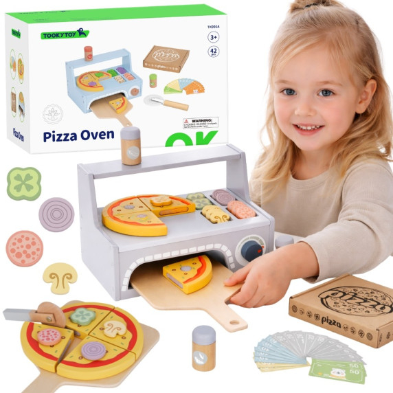 TOOKY TOY Pizzeria Wooden Pizza Oven Accessories