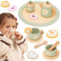 VIGA Wooden Spring Tea Set - 15 pieces