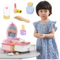 VIGA Wooden Pink Makeup Table with Mirror + Accessories
