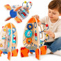 Tooky Toy Large Wooden Educational Toy Multifunctional Rocket