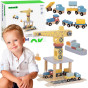 TOOKY TOY Wooden Harbor Crane Set