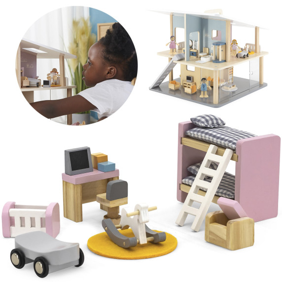 VIGA PolarB Dollhouse Furniture Set for Children's Room