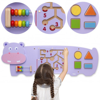 VIGA Hippopotamus Manipulative Sensory Board FSC Montessori Certificate