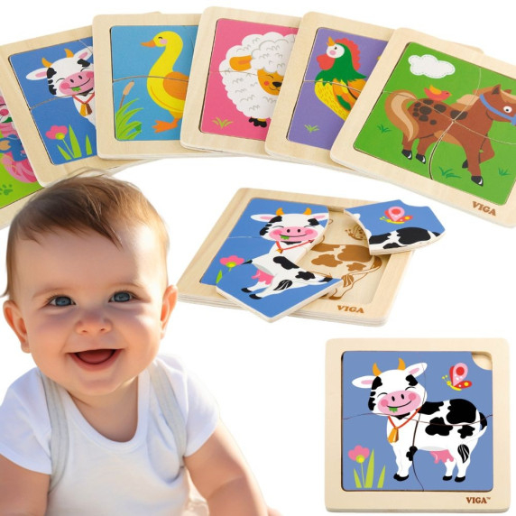 VIGA Handy Wooden Cow Puzzle