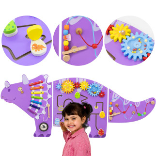 VIGA Wooden Sensory-Manipulation Board EDU Triceratops