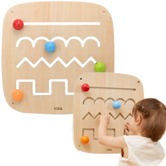 VIGA Wooden Manipulative Sensory Maze Board