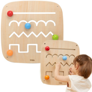 VIGA Wooden Manipulative Sensory Maze Board