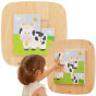 VIGA Wooden Manipulative Board Sensory Picture Puzzle