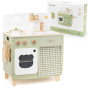 VIGA PolarB Large Wooden Kitchen with Folding Countertop + Curtain Cabinet