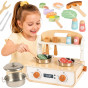 TOOKY TOY Wooden Kitchen with Grill and Accessories