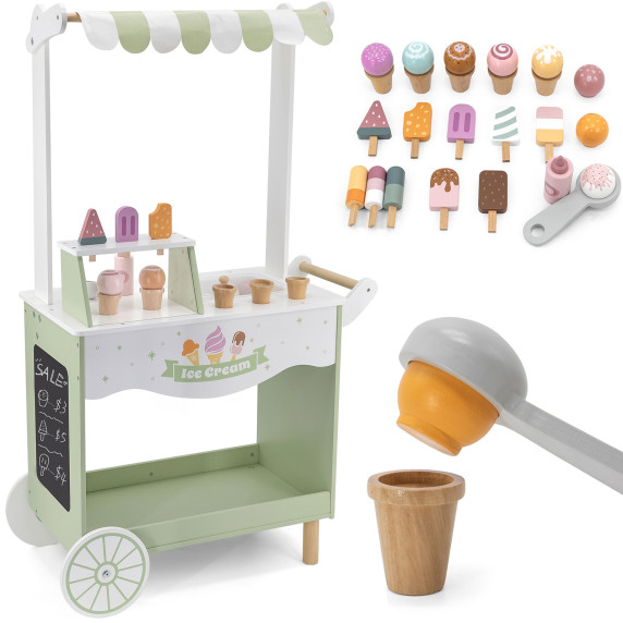 VIGA PolarB Wooden Ice Cream Stand Mobile Ice Cream Parlor