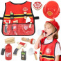 VIGA Little Firefighter Set Vest + Wooden Accessories 8 pcs.